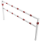 Stationary access barriers | welded | with top and quarter-bent bar | hot-dip galvanized and white coatedwith red reflecting stripes | total width: 2500 mm